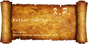 Ketter Péter névjegykártya