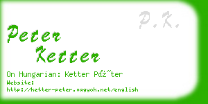 peter ketter business card